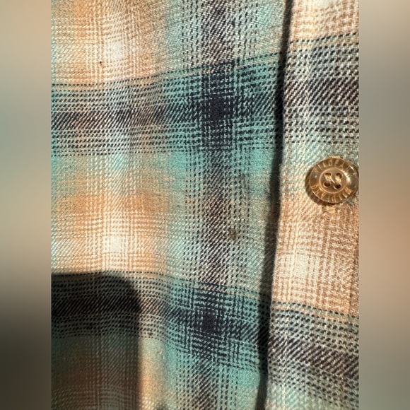 Wildfang Essential Shirtdress Ombre Plaid Blue Long Sleeve Flannel Size XL EUC - Picture 6 of 9